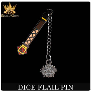 dice flail (enamel pin)