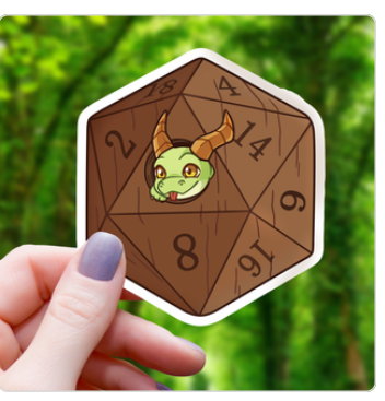 d20 dragon bird house sticker 3" d20 dragon bird house sticker 3"