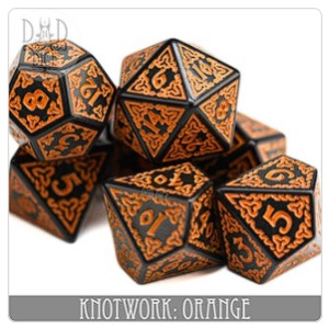 knotwork orange dice