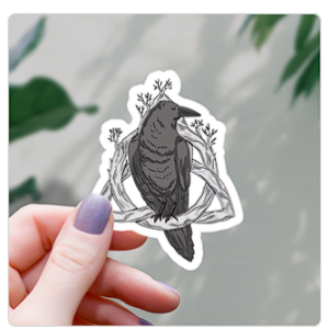 norse raven sticker 3"