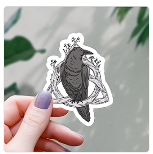 norse raven sticker 3" norse raven sticker 3"