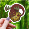 red dragon protecting d20 sticker 3"