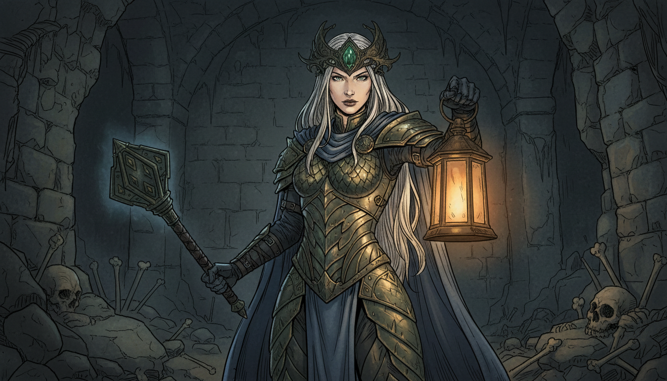 dragonscaled cleric with mace 1