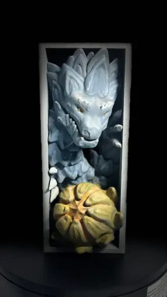 Dragon With Flower Book Nook